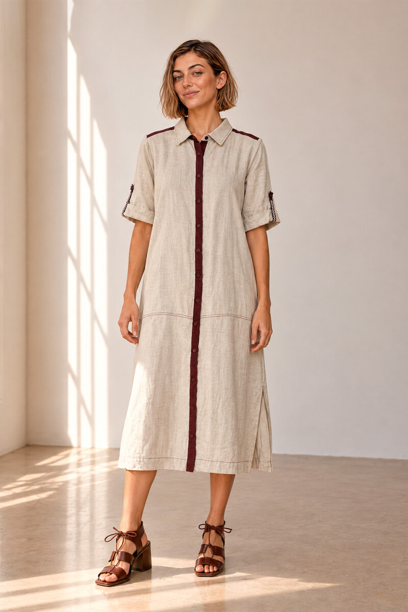 VESTIDO CHEMISE BEIGE