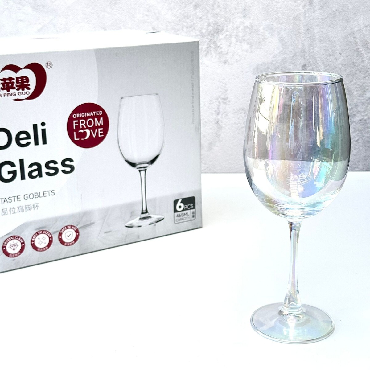 Juego De 6 Copas Vino Vidrio 465ML 