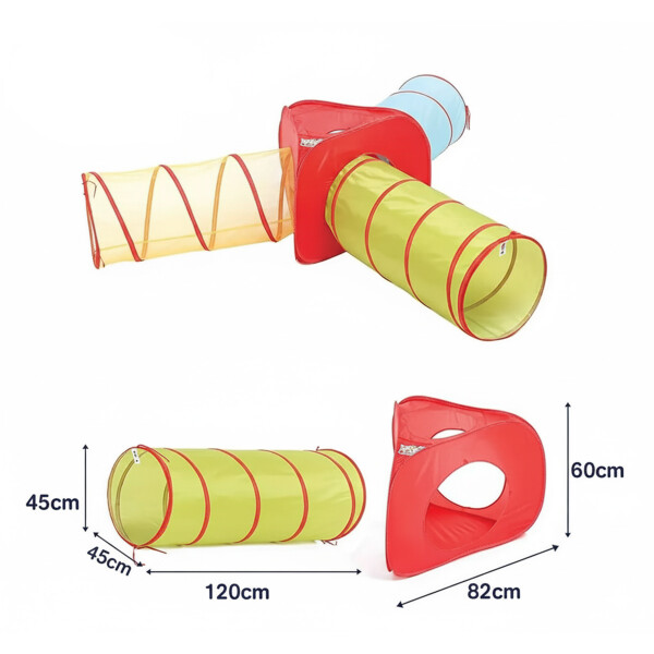 Túnel Juego Infantil Plegable Tela Para Niños Ludi 322 Cm Color Rojo