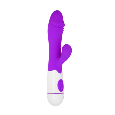 Vibrador Con Doble Estímulo Desing A Pila Violeta