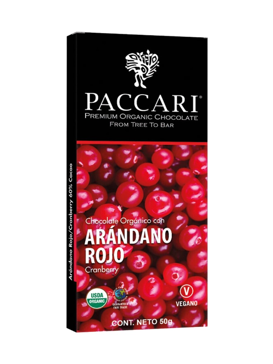 CHOCOLATE C/ ARÁNDANOS ROJOS 50G 