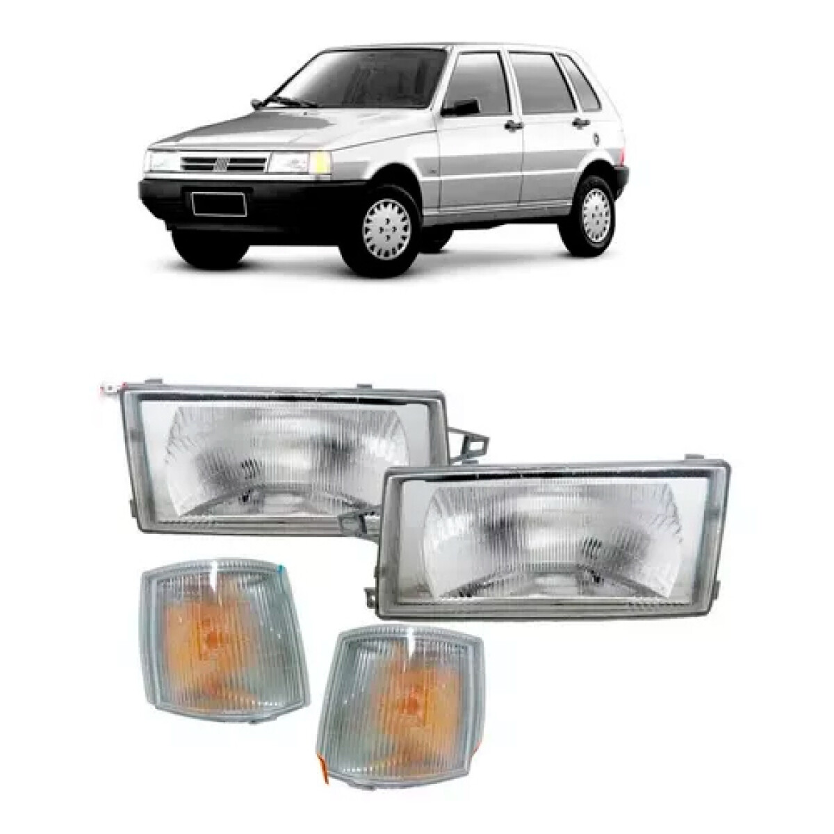 SEMIOPTICAS COMBO KIT OPTICA Y SEÑALERO FIAT UNO 92- 