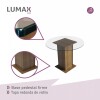 Juego de comedor con mesa redonda de vidrio y 4 sillas rústicas Negro