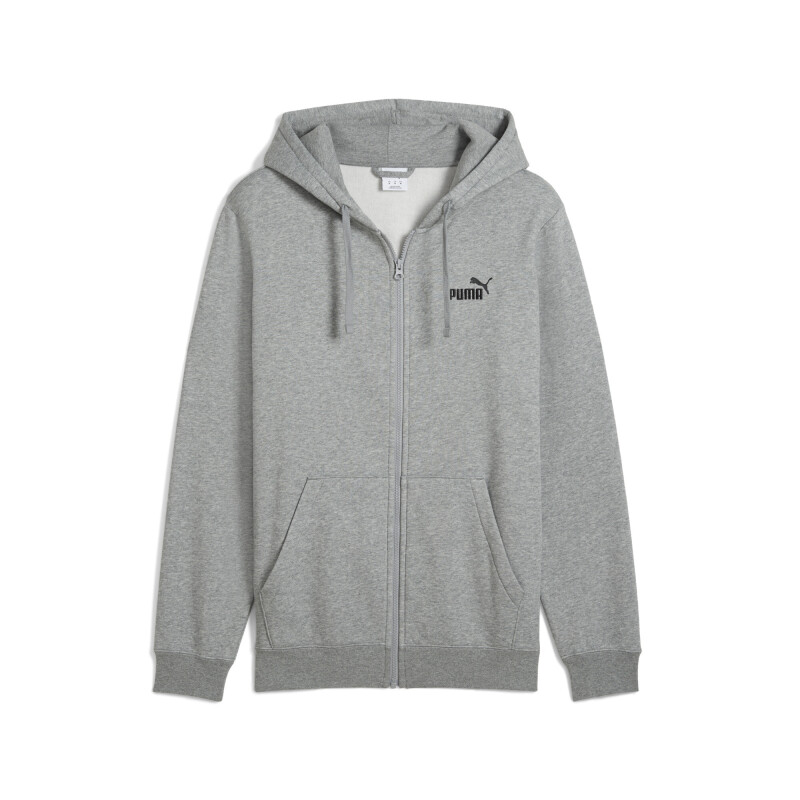 Canguro Puma ESS No. 1 Logo Full-Zip Hoodie FL de Hombre - 682586 03 Gris