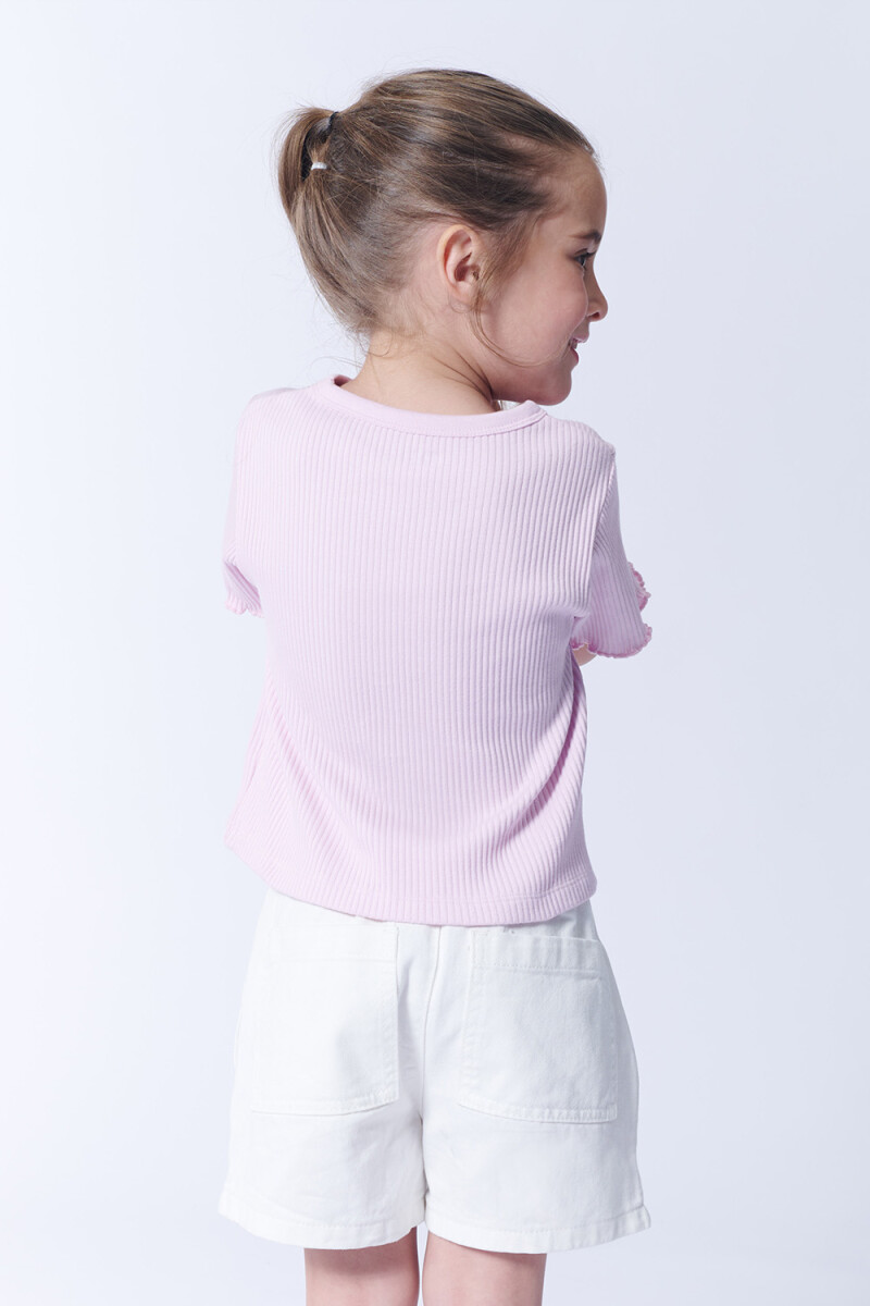 Remera manga corta rib Lila