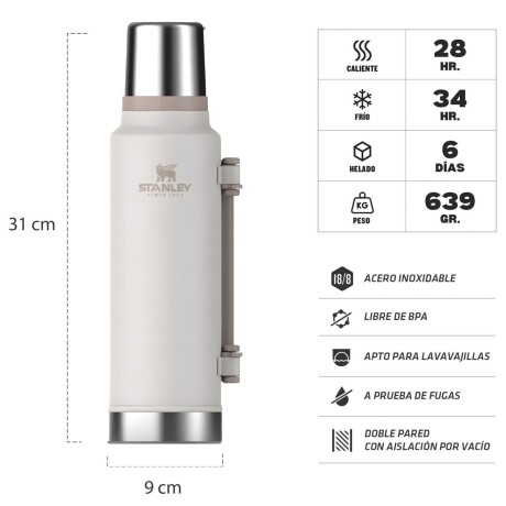 Combo Stanley Termo Classic 940ml + Mate en Acero Inox. 230ml + Bombilla Spoon Limestone
