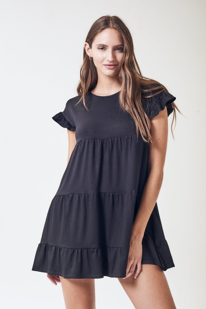 Vestido Volados Negro