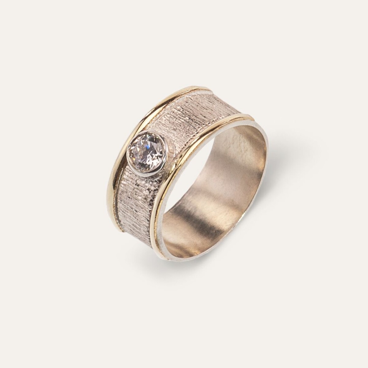 Anillo Positano White - Plata y Oro 