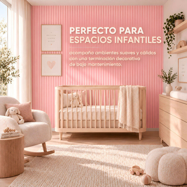 Pack x20 Wpc Simil Madera Wall Panel Lambrin 2.90x16.7 Rosa 1