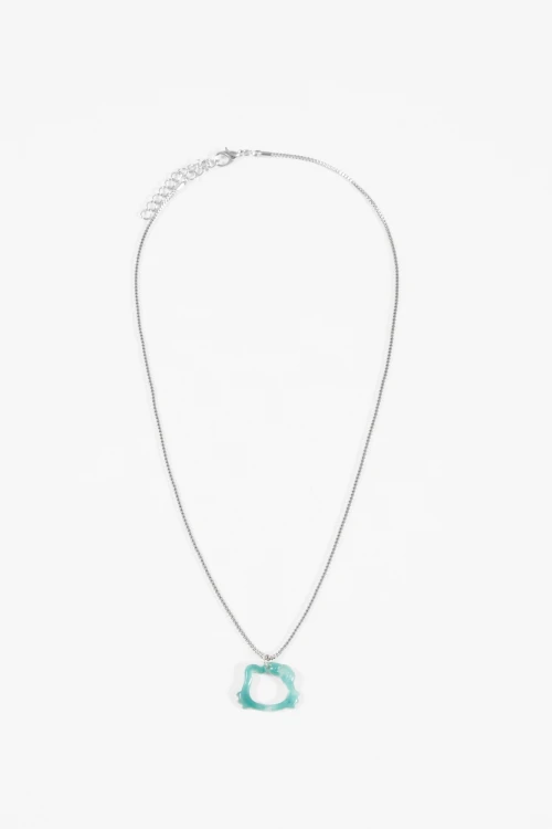 Collar dije irregular plateado