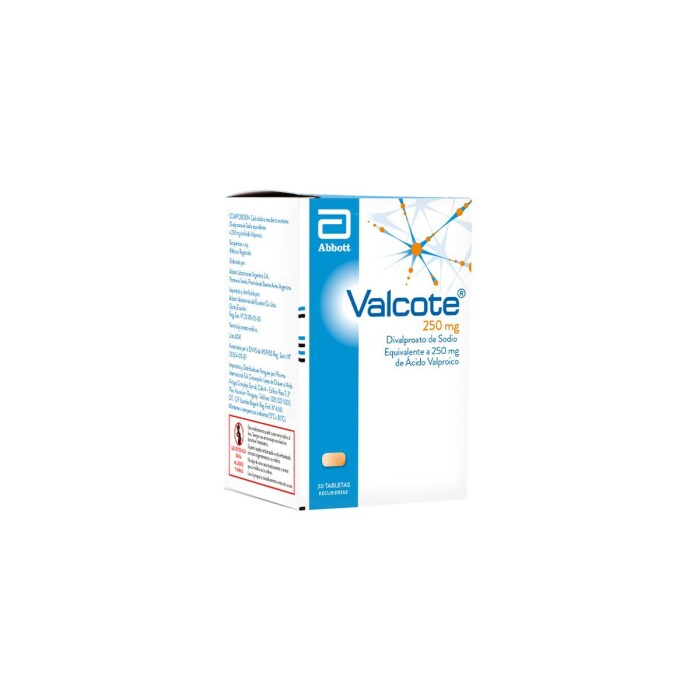 VALCOTE 250 MG. CJ X 30 COMP. REC. única
