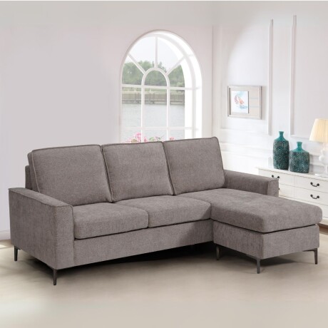 SOFA CON CHAISE SETUP Gris - 3 CUERPOS