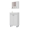 MUEBLE DE BAÑO 45 CM CON MESADA Y ESPEJO - BLANCO MUEBLE DE BAÑO 45 CM CON MESADA Y ESPEJO - BLANCO