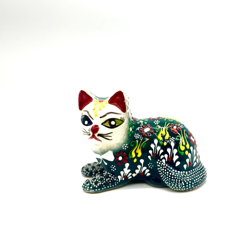 Gato de cerámica Verde