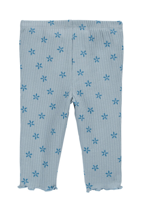 Pantalón de algodón acanalado, diseño floral Sin color