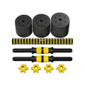 Mancuernas Set 3 En 1 Con Barra 20kg Amarillo
