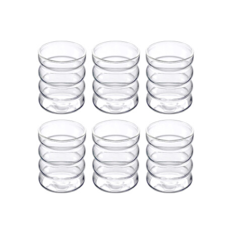 Set X6 Vasos De Vidrio Ondeado Set X6 Vasos De Vidrio Ondeado