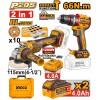 Kit Ingco A Bateria 20v Amoladora + Taladro + Valija Kit Ingco A Bateria 20v Amoladora + Taladro + Valija