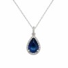 Dije Lagrima Zafiro y Zirconias - Plata 925 - sin piedra- CP6607 sinpiedra