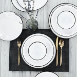 PLATO D15CM BLANCO C/BORDE NEGRO PORCELANA PLATO D15CM BLANCO C/BORDE NEGRO PORCELANA