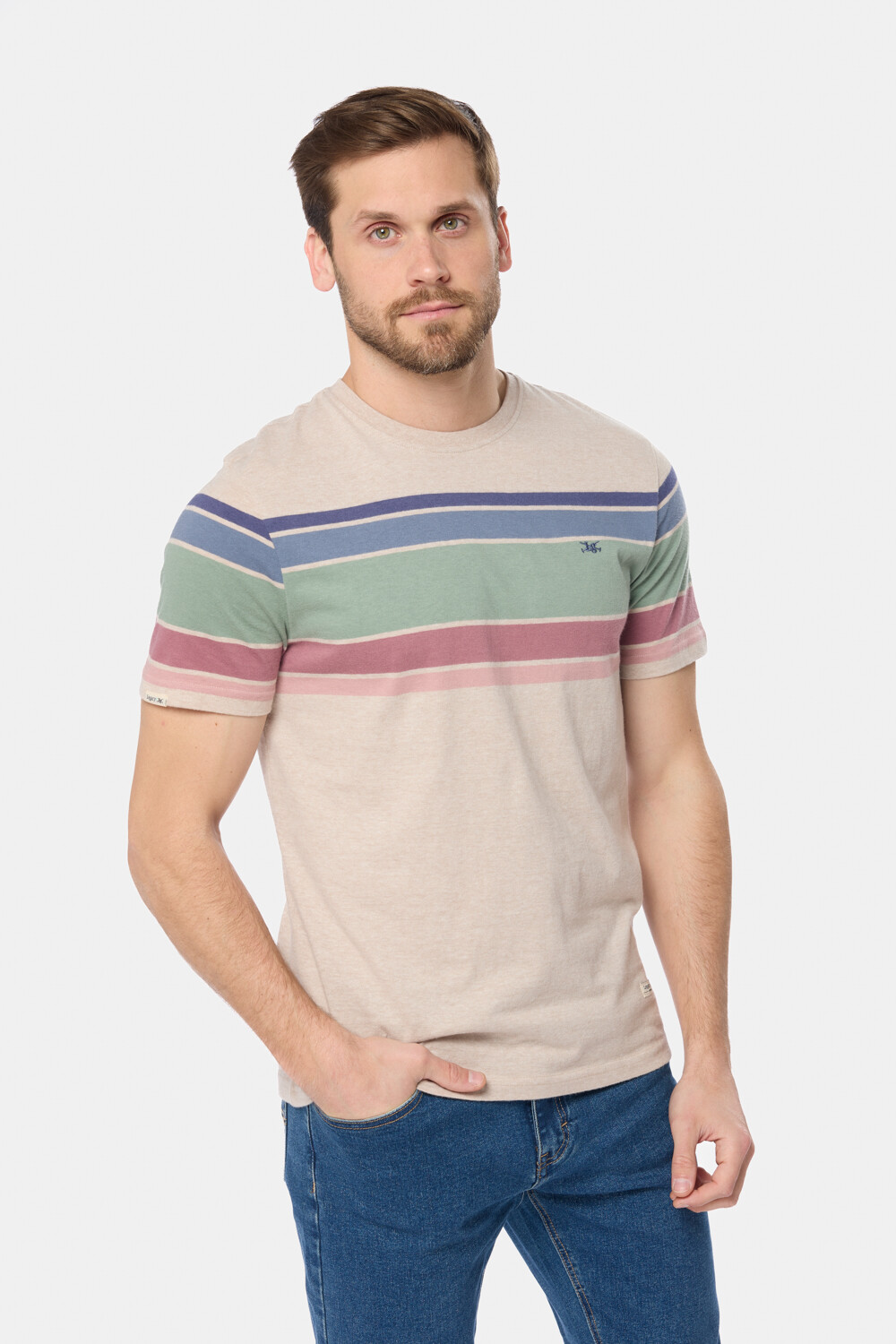 REMERA RAYADA Beige