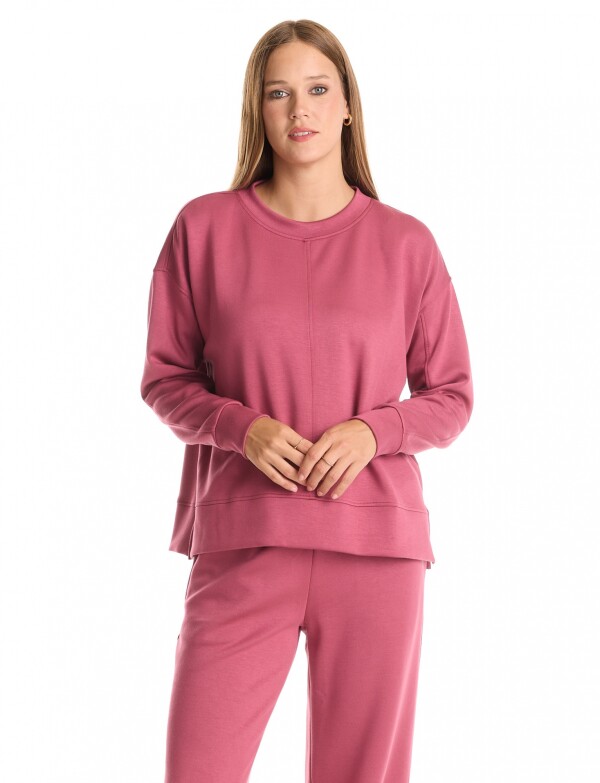 Buzo Pespuntes ROSA OSCURO