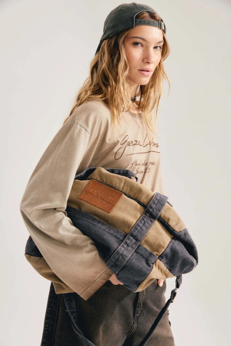 BOLSO PATCH BICOLOR Beige