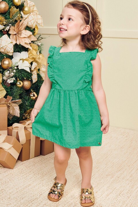 Vestido Broderie Verde