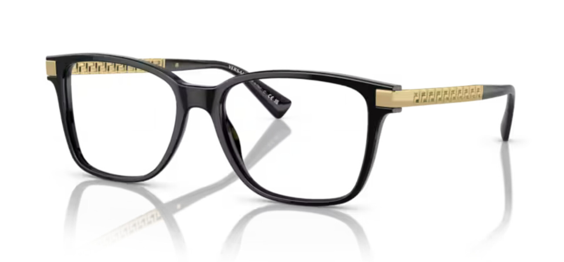 Versace Receta 3340 - Negro y patillas doradas 