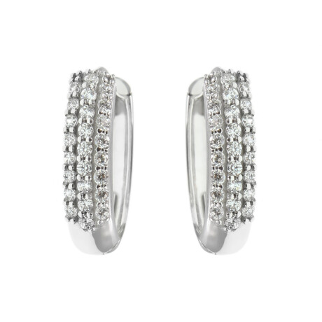 Aros Lindsay en oro blanco 18k con circonias Aros Lindsay en oro blanco 18k con circonias