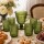 Jarra Labrada 1 Litro y 6 Vasos 300 ml Set Vidrio Verde