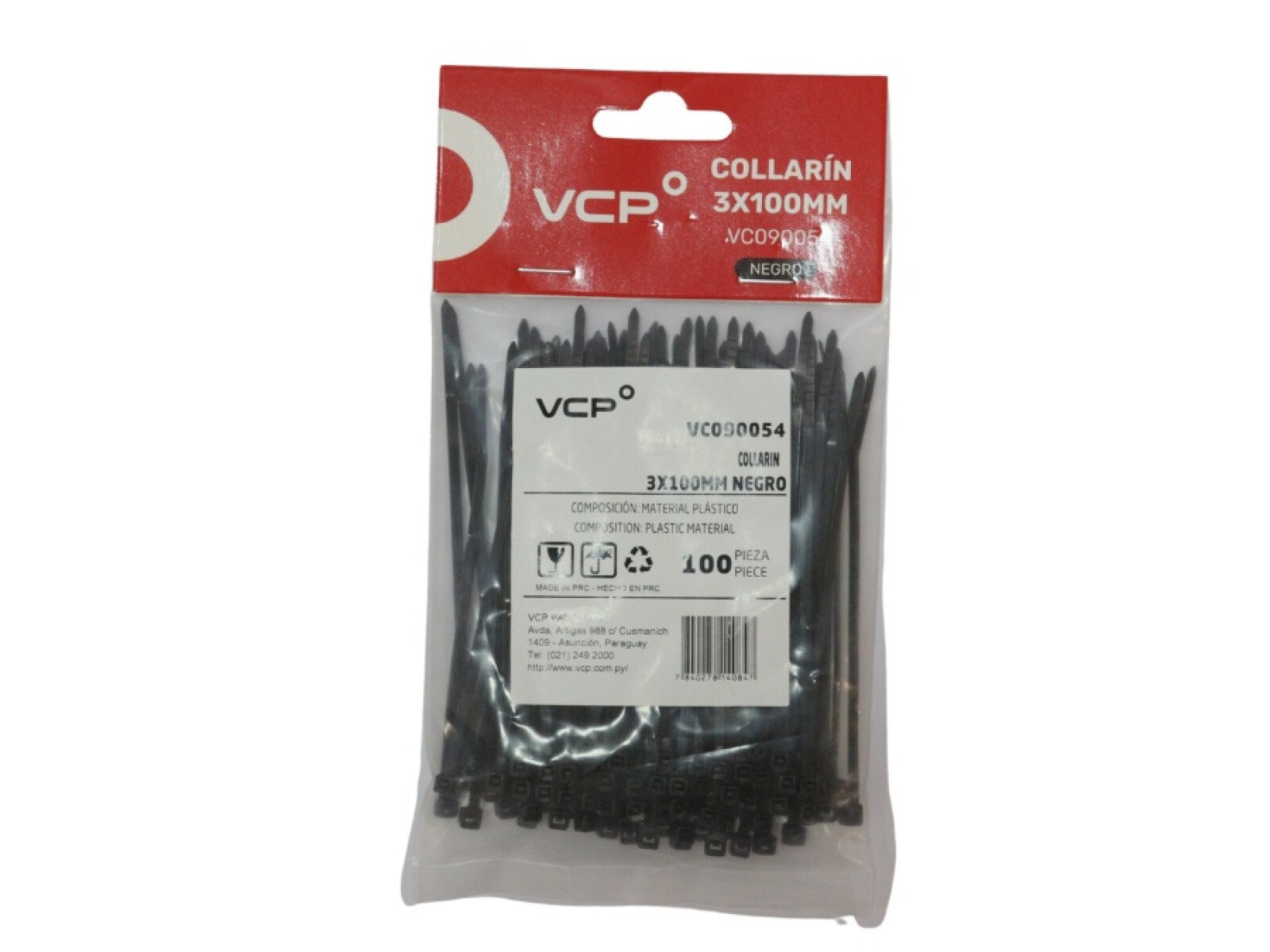 COLLARIN 3X100MM NEGRO 