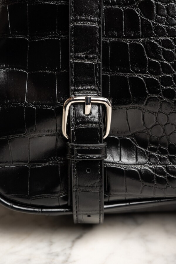 Mochila Maxi Croco Negro