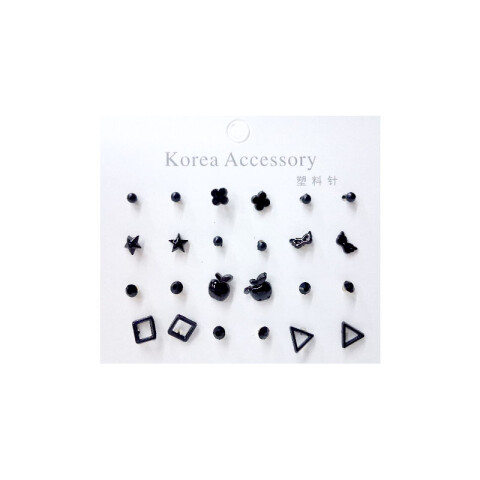 Caravanas negras hipoalergénicas x12 pares Caravanas Negras Hipoalergénicas X12 Pares