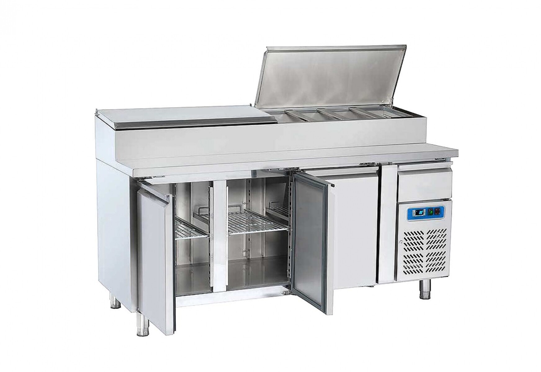 Mostrador refrigerado 3 puertas, con toppinera para sandwich, Coolhead SH 3700 