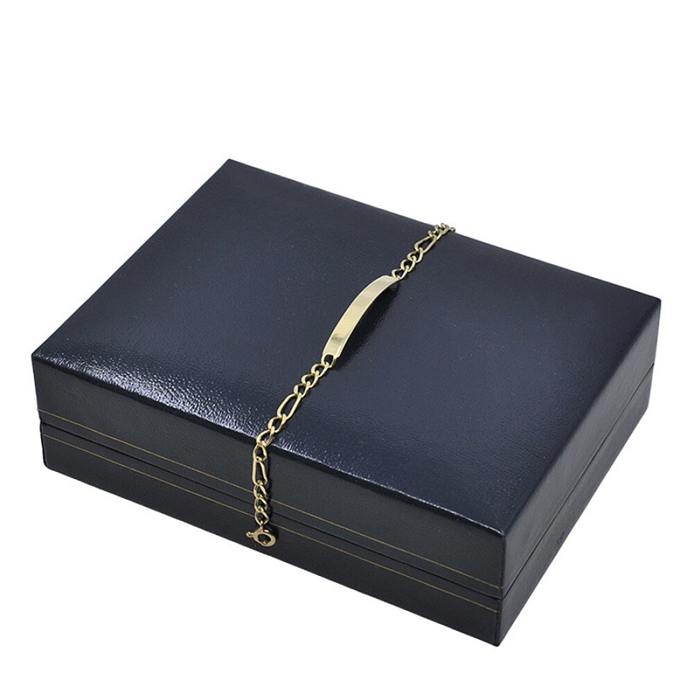 Pulsera En Oro 18K Con Placa De Identificación Pulsera En Oro 18K Con Placa De Identificación