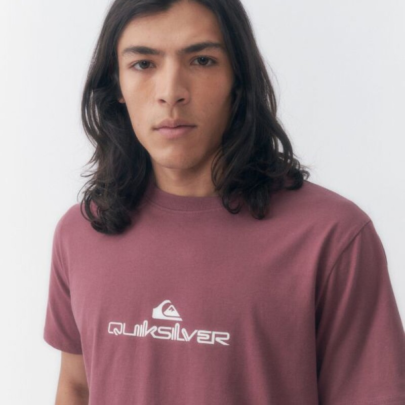 Remera Quiksilver Logo Rosa Viejo