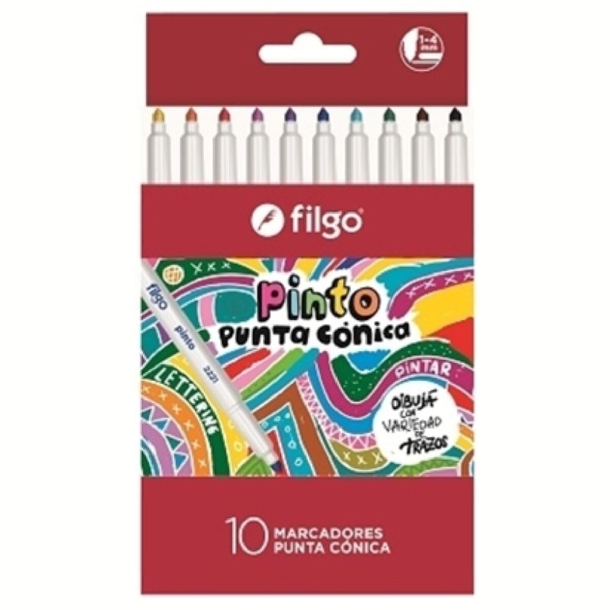 Filgo marcador punta conica pinto 2221 estuche x10 - Filgo Marcador Punta Conica Pinto 2221 Estuche X10 