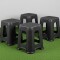 Set x4 Banquetas simil ratán NEGRO