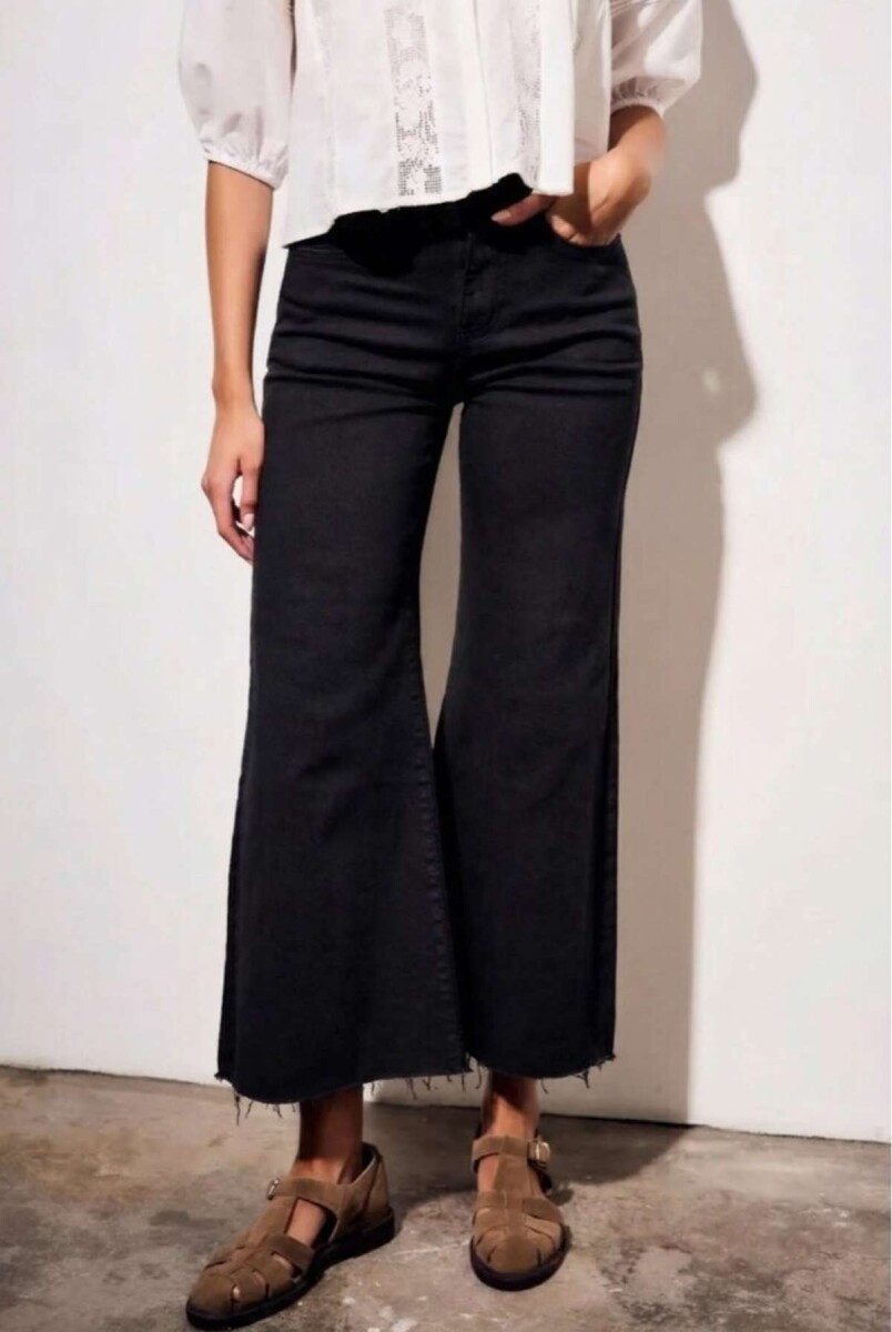 Jean Flared Wide Leg - Negro 
