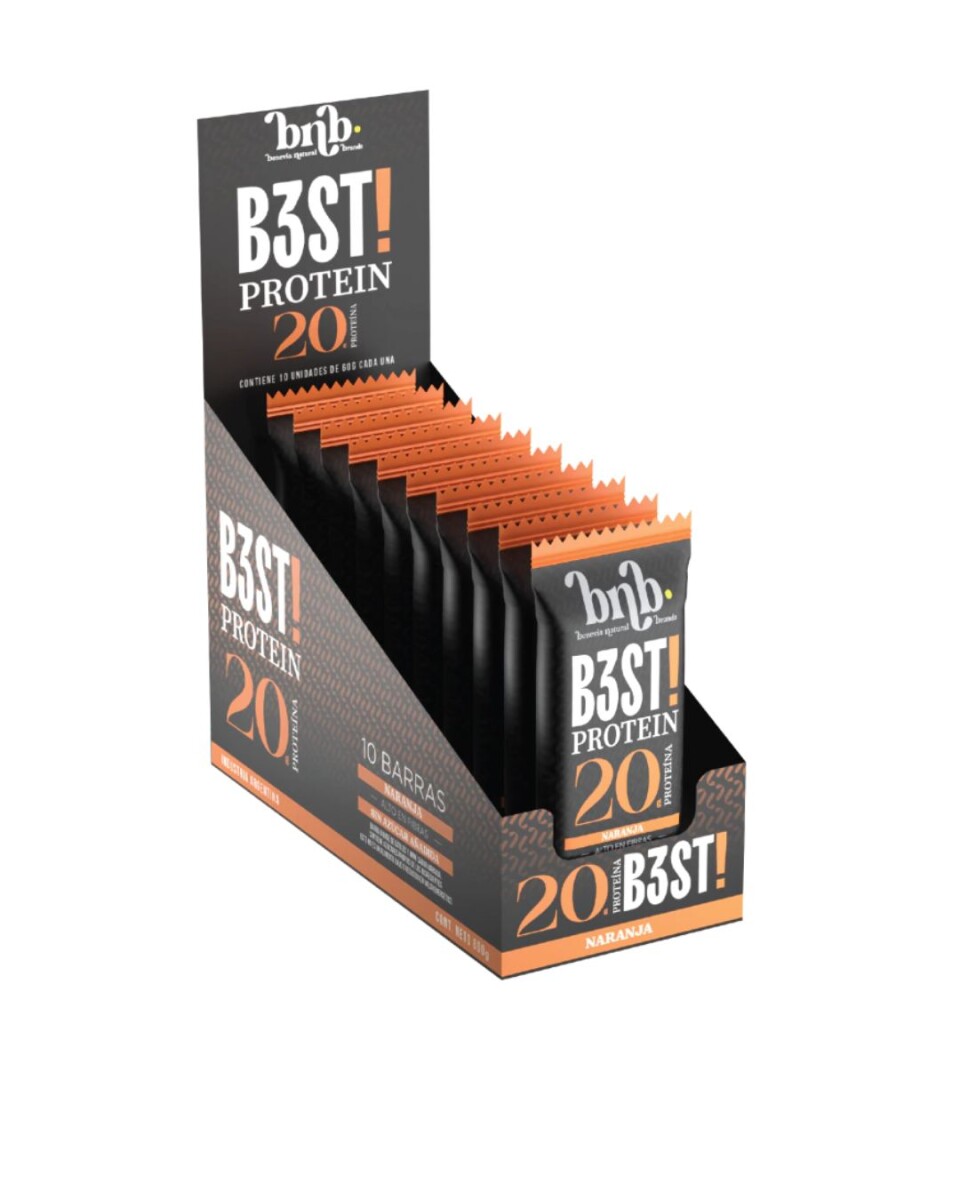 Barra B3st Protein Caja X10 NB - Naranja 
