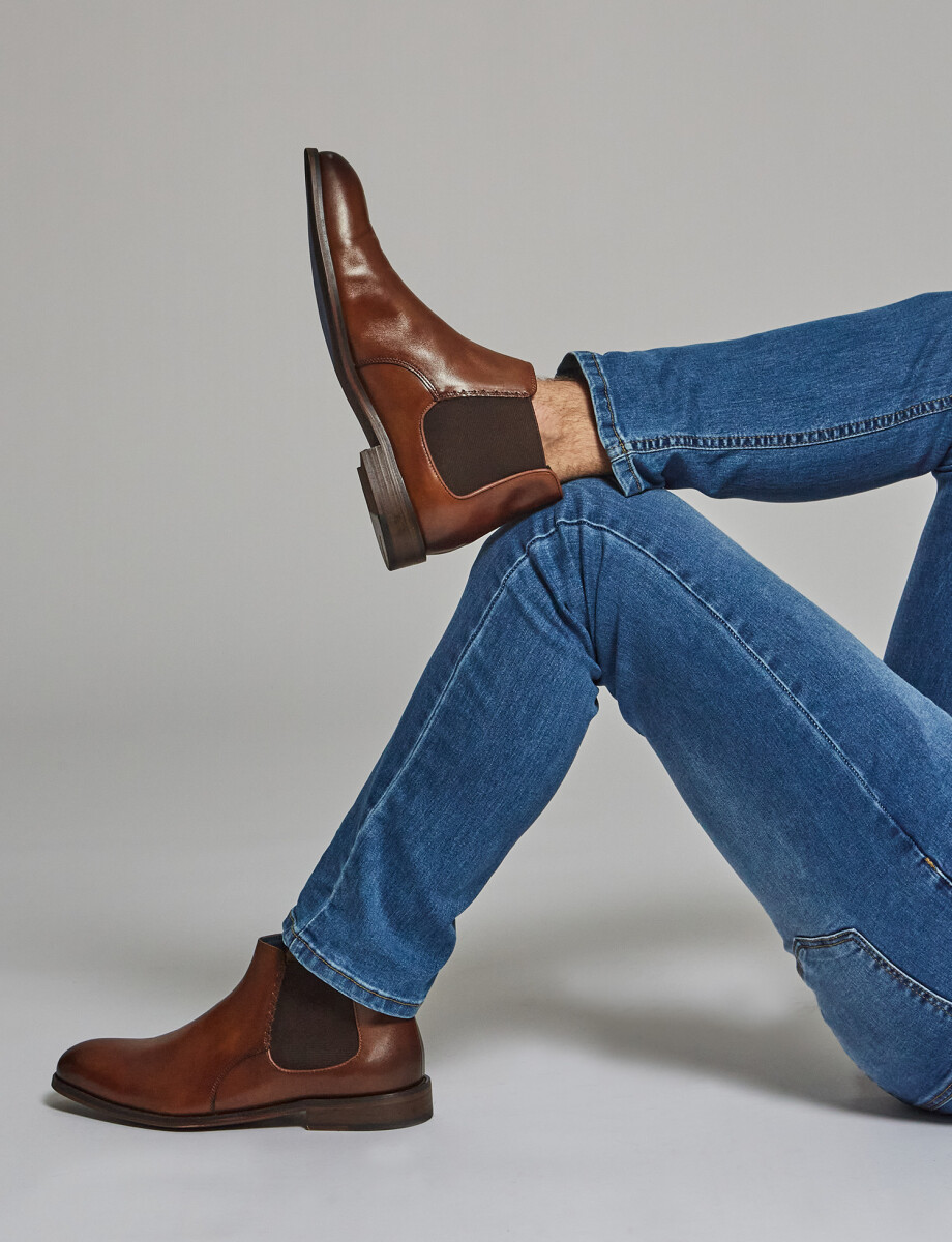 Botin cuero elastizado Botin cuero elastizado