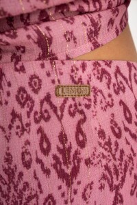 Skort Estampado Lurex Rosa