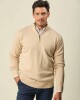 Buzo Lambswool Medio Cierre Beige