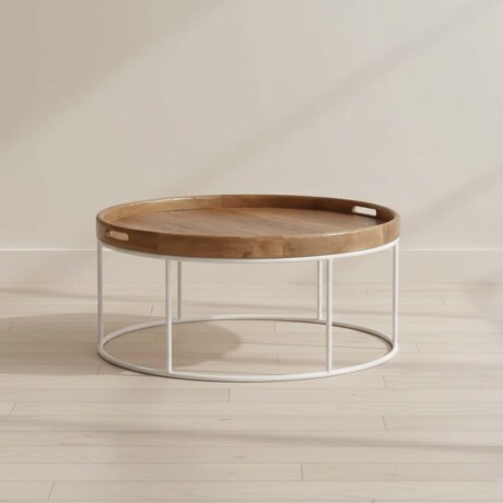 MESA CENTRAL MADERA-Y-METAL NATURAL-BEIGE SYMI NATURAL