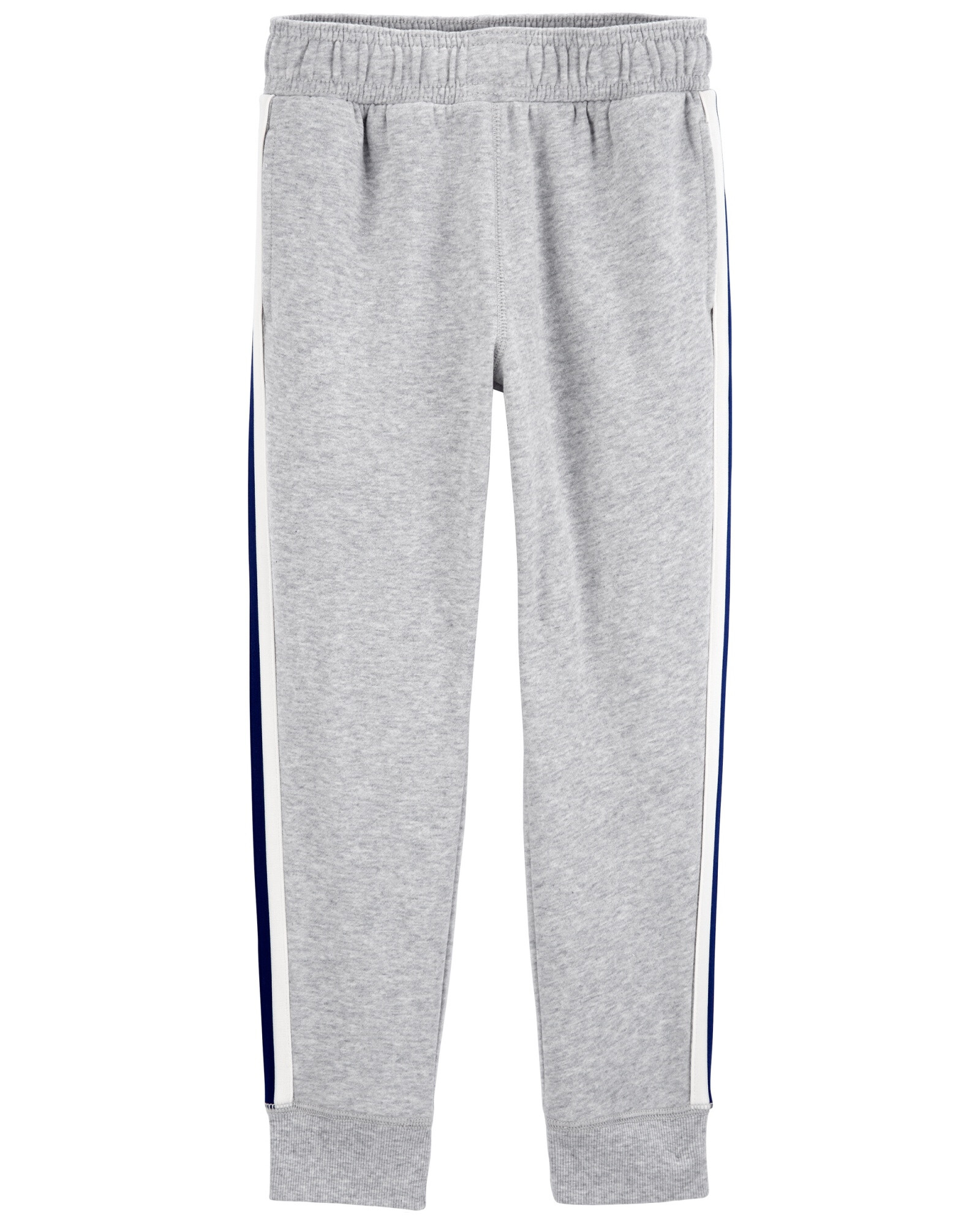 Pantalón de algodón, con franja lateral, gris. Talles 6-8 Sin color
