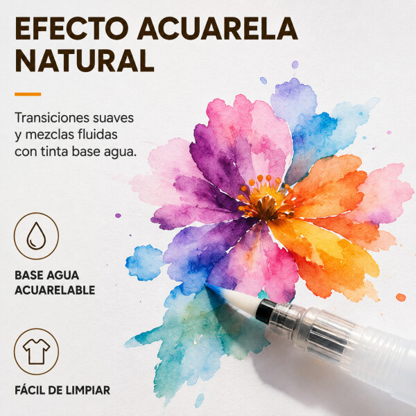 Set De 120 Marcadores Doble Punta Tipo Pincel Acuarelables Transparente