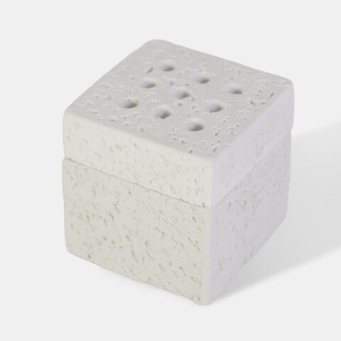 QUEMADOR BLANCO CUAD P/INCIENSO 3Pzas 7X6.5CM Unica
