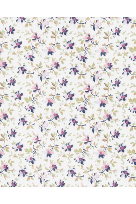 Blusa de algodón, manga larga, diseño floral Sin color