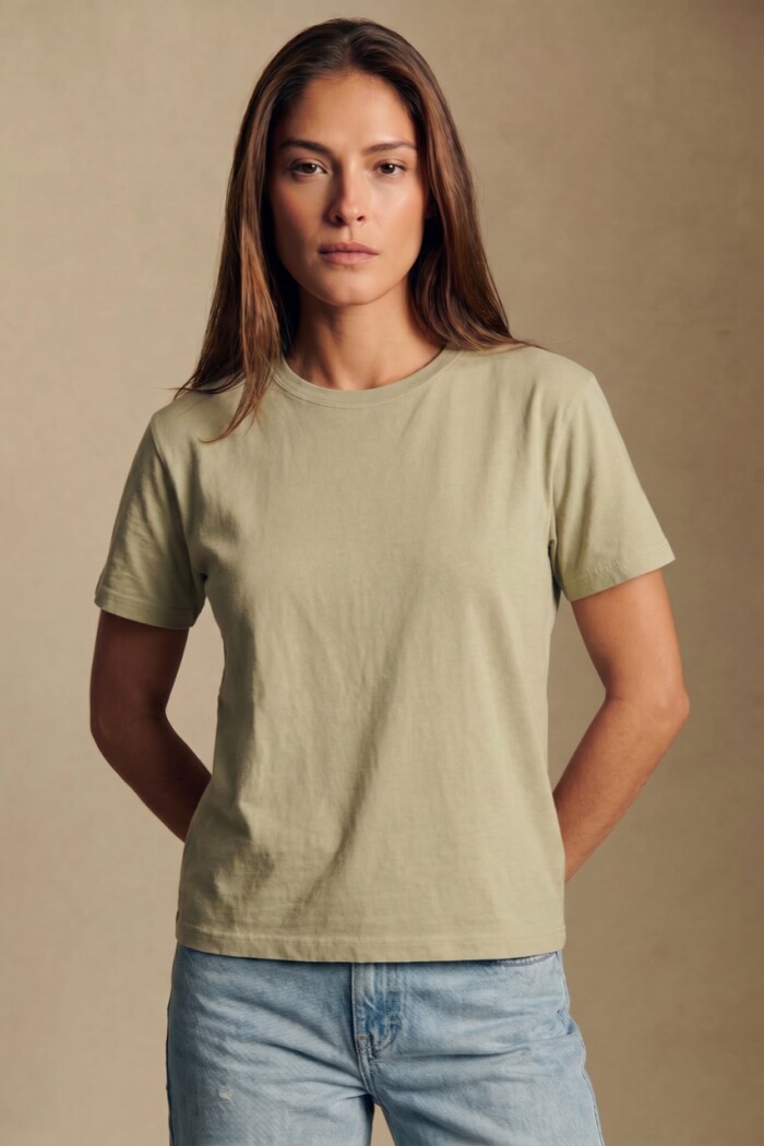 Remera Algodón Lavado Pistacho